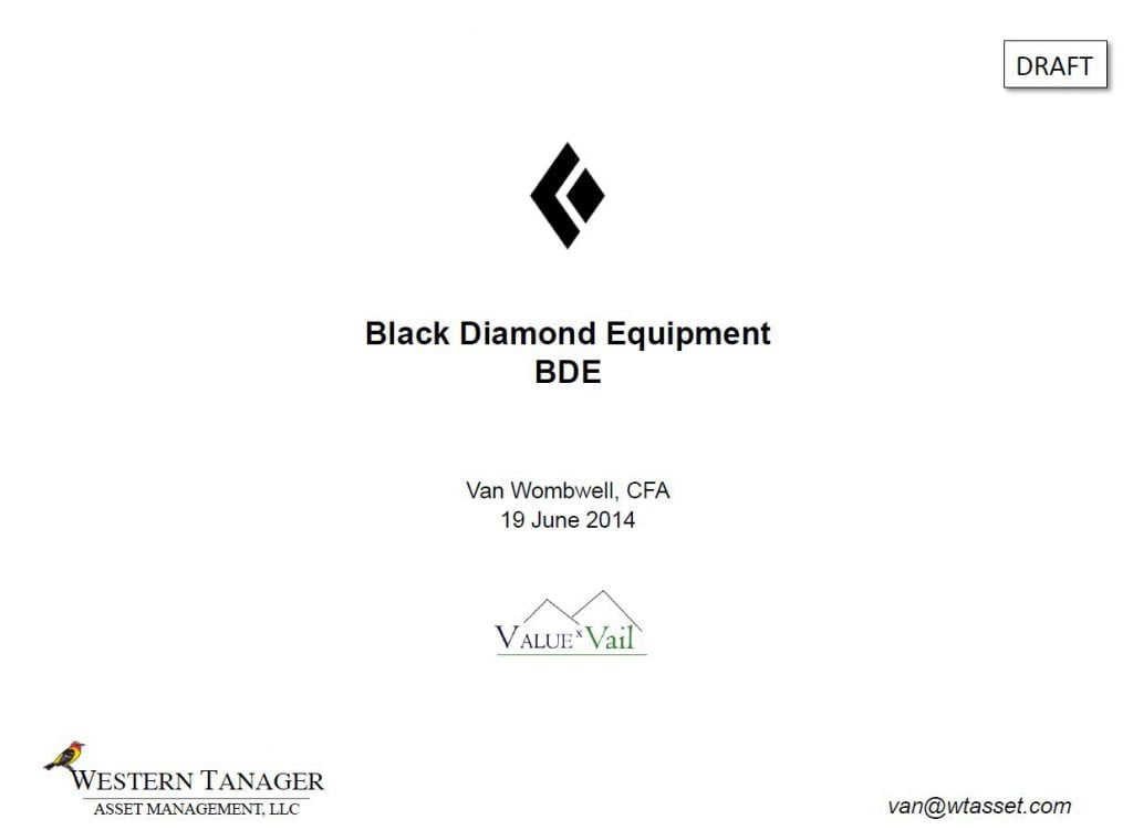 Black Diamond Equipment by Van Wombwell - ValueXVail 2014