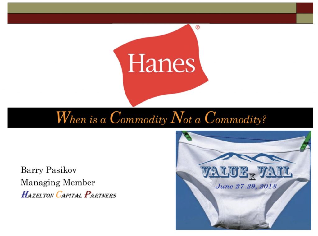 Hanes Brands - ValueXVail 2018